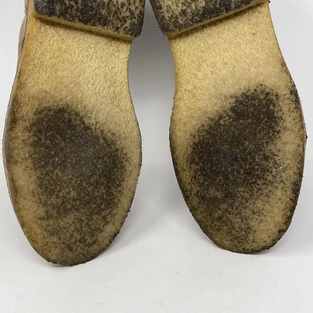 LL Bean Chukka Boots Mens 7 M Tan Brown Suede Leather Crepe Soles